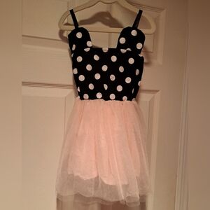 Polka Dot Dress with Tulle Skirt